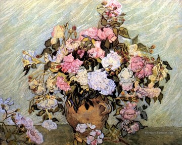  impressionniste - Vase Nature morte aux roses Vincent van Gogh Fleurs impressionnistes